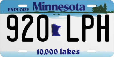MN license plate 920LPH