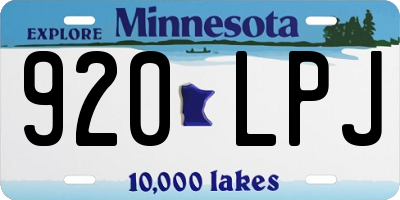 MN license plate 920LPJ