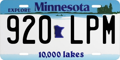 MN license plate 920LPM