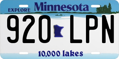MN license plate 920LPN