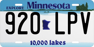 MN license plate 920LPV