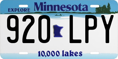 MN license plate 920LPY