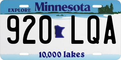 MN license plate 920LQA