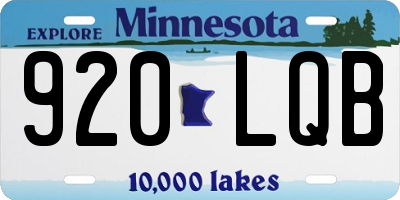 MN license plate 920LQB