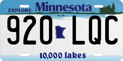 MN license plate 920LQC