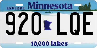 MN license plate 920LQE