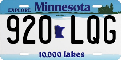 MN license plate 920LQG