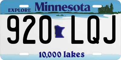 MN license plate 920LQJ