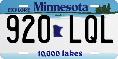 MN license plate 920LQL
