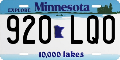 MN license plate 920LQO