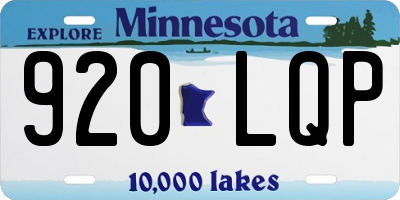MN license plate 920LQP