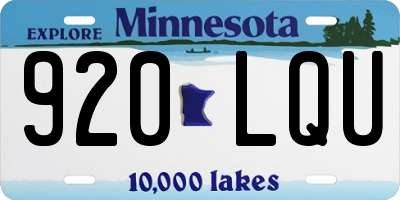 MN license plate 920LQU