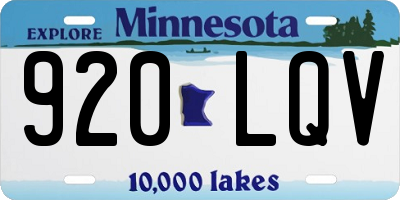 MN license plate 920LQV