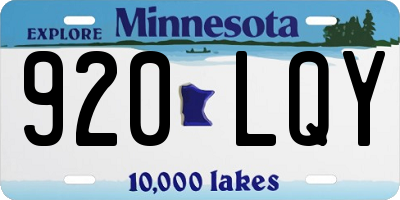 MN license plate 920LQY