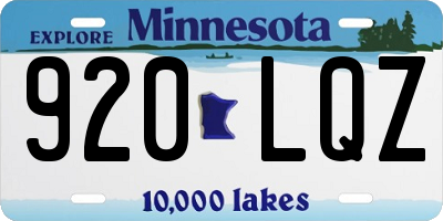 MN license plate 920LQZ