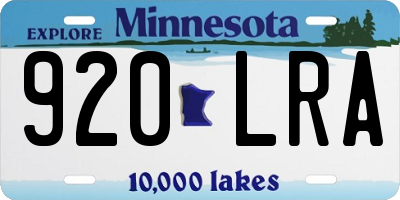 MN license plate 920LRA