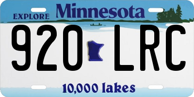 MN license plate 920LRC