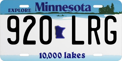 MN license plate 920LRG