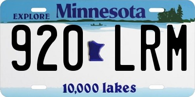 MN license plate 920LRM