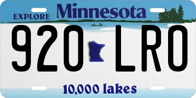 MN license plate 920LRO