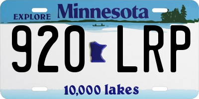MN license plate 920LRP
