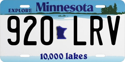 MN license plate 920LRV