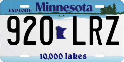 MN license plate 920LRZ