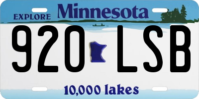 MN license plate 920LSB