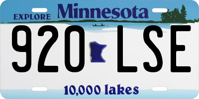 MN license plate 920LSE