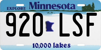MN license plate 920LSF