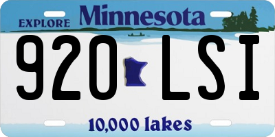 MN license plate 920LSI