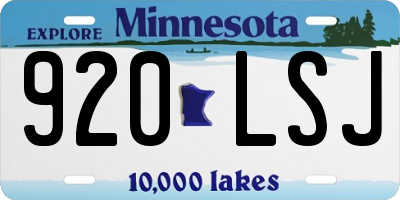 MN license plate 920LSJ