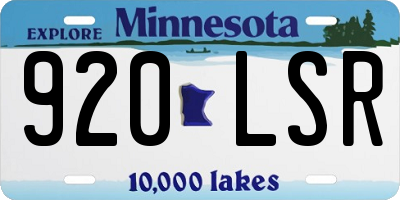 MN license plate 920LSR