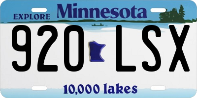 MN license plate 920LSX