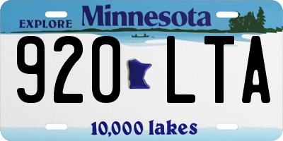 MN license plate 920LTA