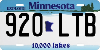 MN license plate 920LTB