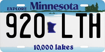 MN license plate 920LTH