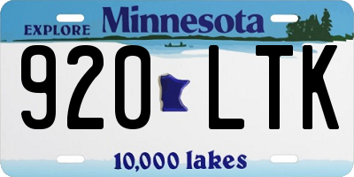 MN license plate 920LTK