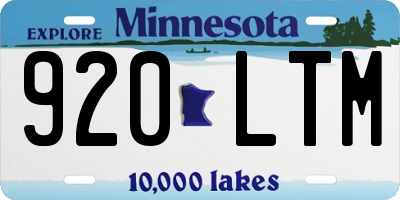 MN license plate 920LTM