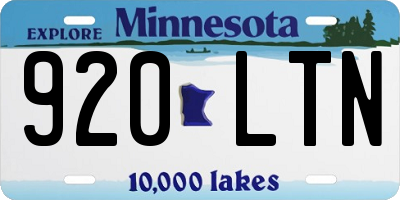 MN license plate 920LTN