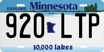 MN license plate 920LTP