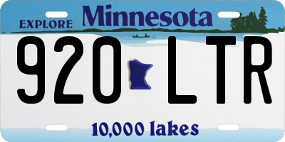 MN license plate 920LTR