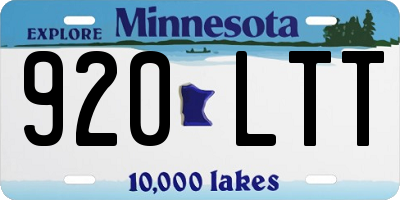 MN license plate 920LTT