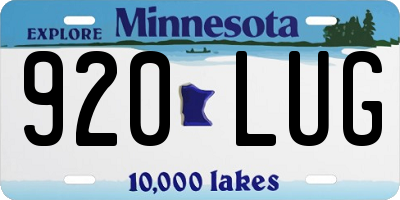 MN license plate 920LUG