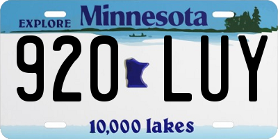 MN license plate 920LUY
