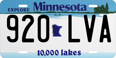 MN license plate 920LVA
