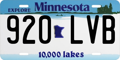 MN license plate 920LVB