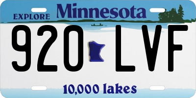 MN license plate 920LVF