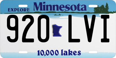 MN license plate 920LVI