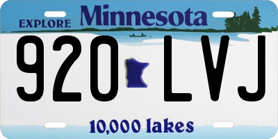 MN license plate 920LVJ